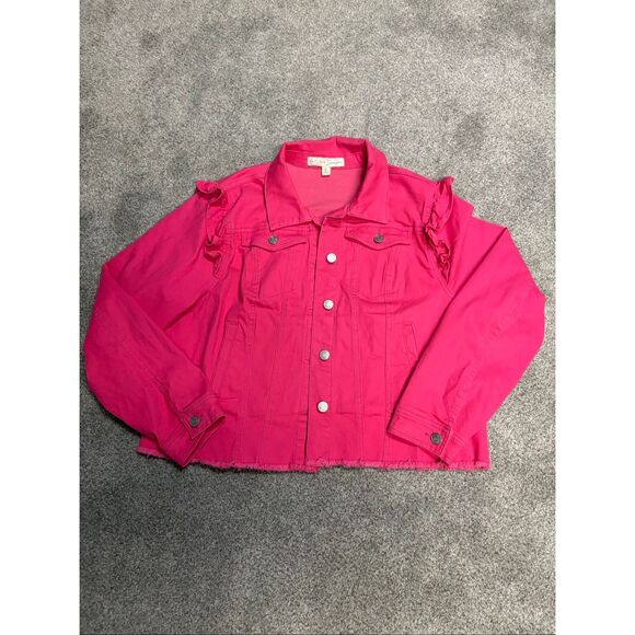 Est. 1946 Denim Ruffle Jacket Sz. XL - Picture 3 of 11